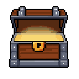 The same pixel-art treasure chest with its lid open, generated as an objectPro state