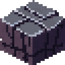 A grey stone cliff-face isometric tile, block shape, generated by Pixelkiln's isometricTile generator